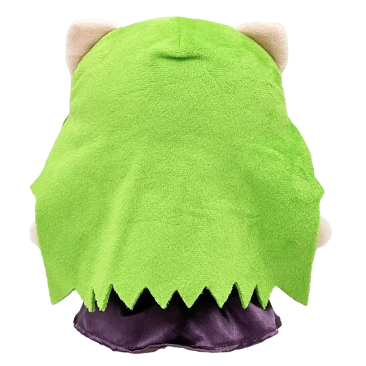 THE CREATURE pop plush collectible — quad-eye facial mapping and moss-green jagged-cut hair, pop icon display figure