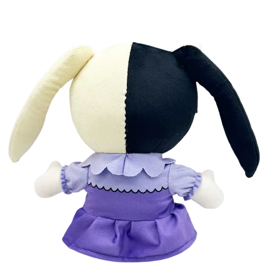 THE CRY BABY pop plush collectible — soft sculpture showing split-tone blonde-black pigtails and downturned cry-eye mapping