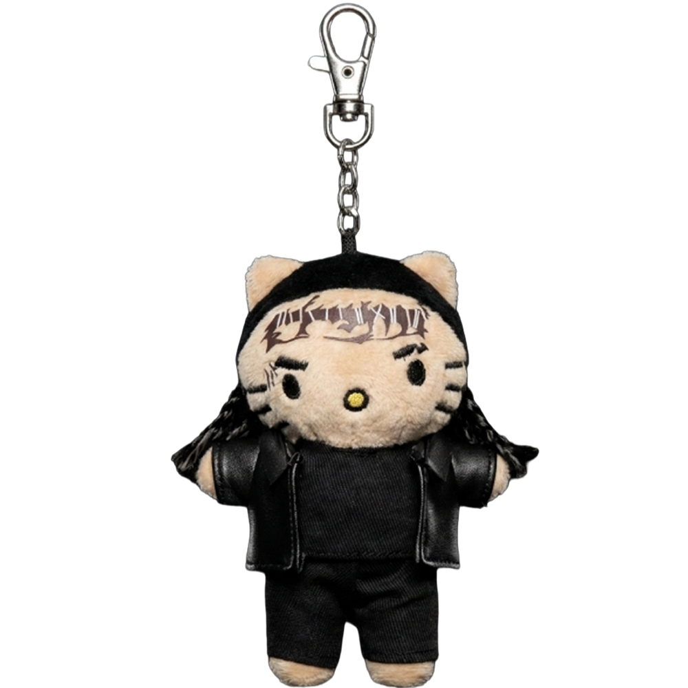 THE MASI plush keychain bag charm — monospace embroidery and miniature streetwear