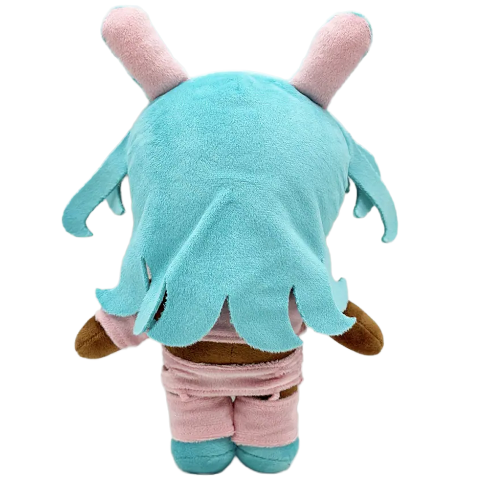 THE HOUSTON STALLION rapper plush collectible, pastel pink crop top with teal star graphic and matching pink shorts