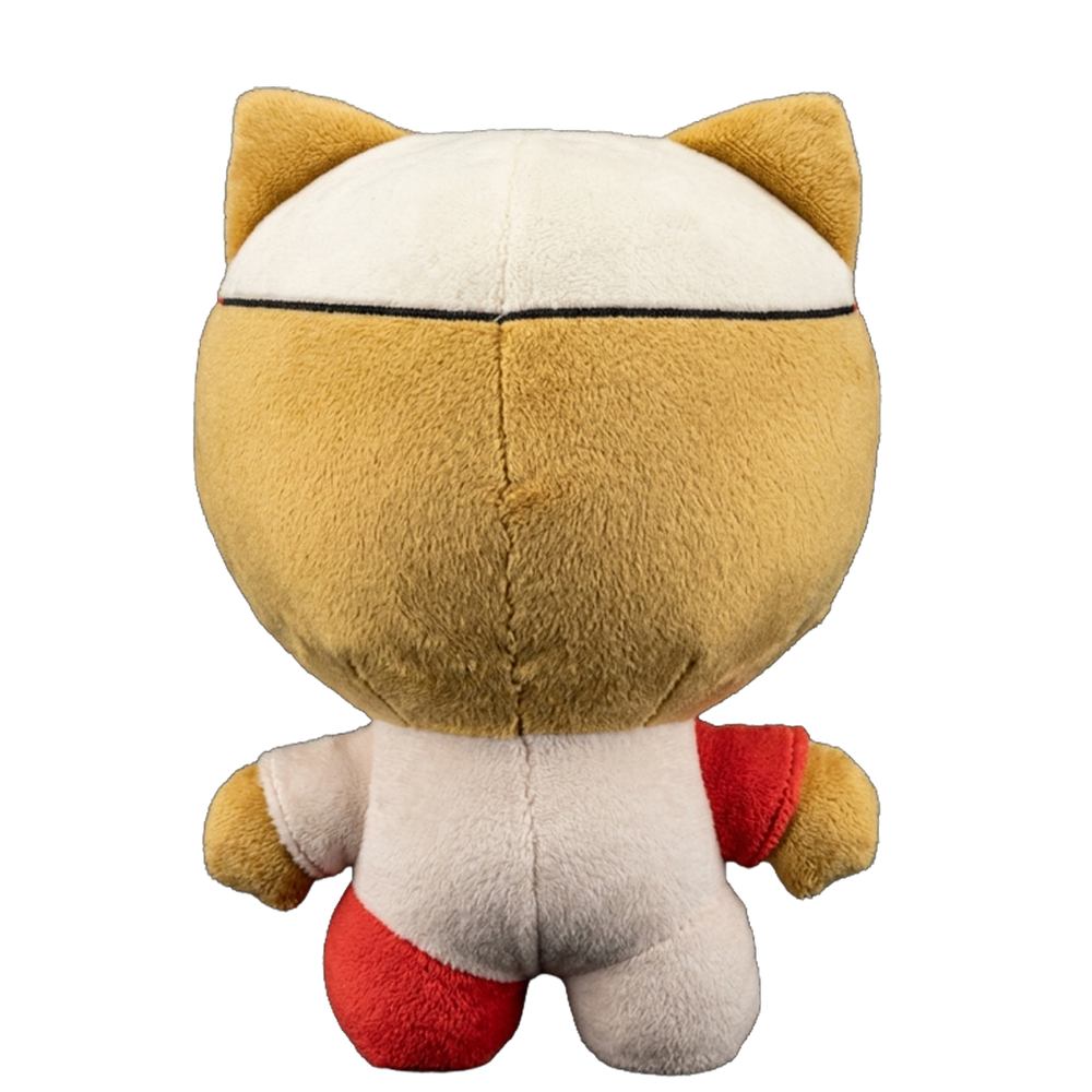 THE IGOR rapper plush collectible, hip-hop soft sculpture showing bleach-blonde bowl-cut fringe and red button detailing