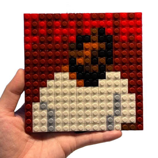 DAMN pixel brick album cover, music culture collectible