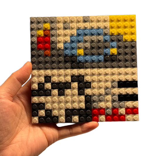 Goodbye & Good Riddance pixel brick album cover, music culture collectible