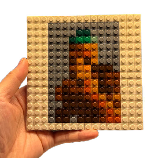 Blonde pixel brick album cover, music culture collectible