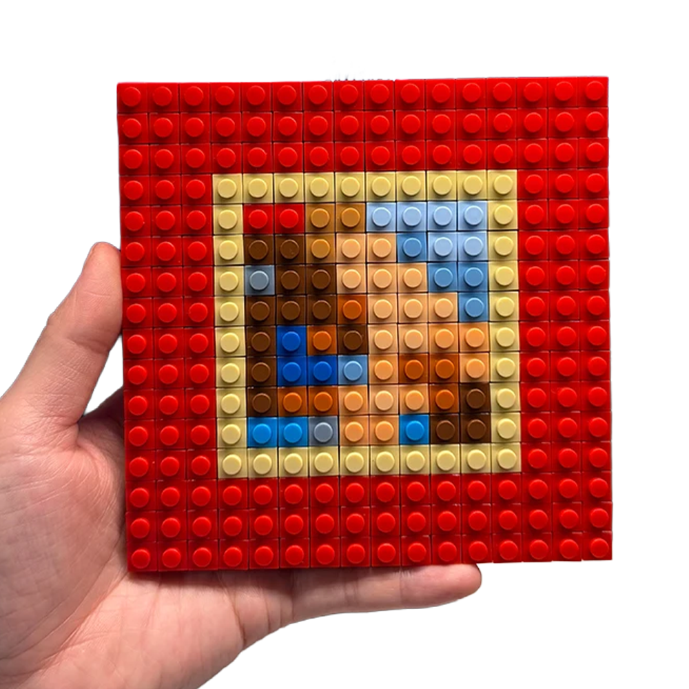 "My Beautiful Dark Twisted Fantasy" Pixel Brick Album Cover