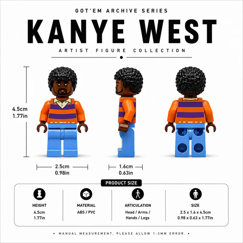 "Kanye West" My Beautiful Dark Twisted Fantasy Custom Brick Figure