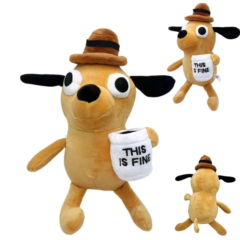 This Is Fine custom plushie, view 3