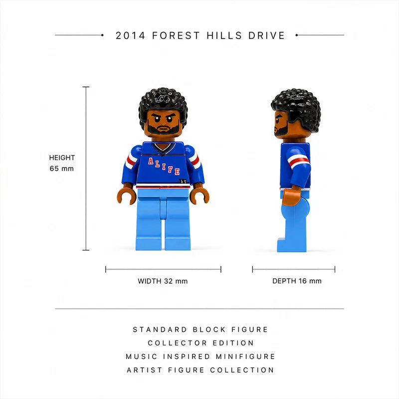 "J. Cole" 2014 Forest Hills Drive Custom Brick Figure