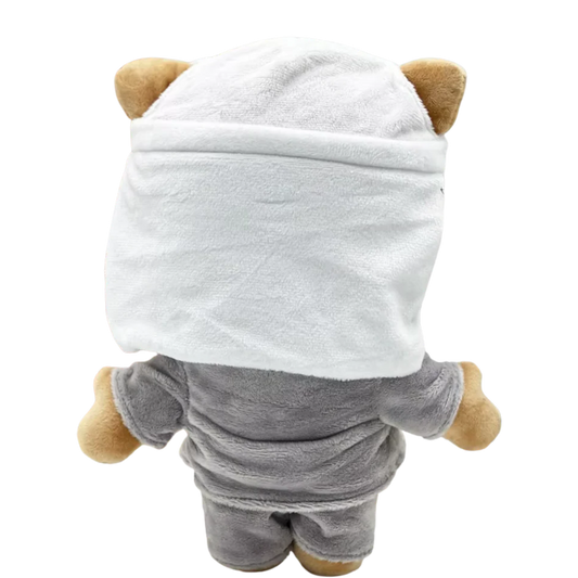 THE SLIM SHADY rapper plush collectible — hip-hop soft sculpture showing white textile headwrap and silver nameplate chain