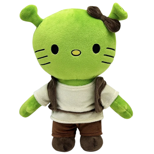 THE SWAMP character plush collectible — lime-green soft sculpture figure with trumpet-shaped ears and whisker mapping