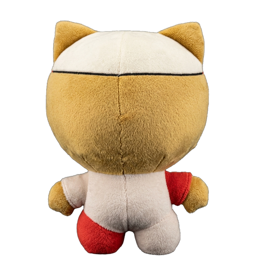 THE IGOR rapper plush collectible — hip-hop soft sculpture showing bleach-blonde bowl-cut fringe and red button detailing