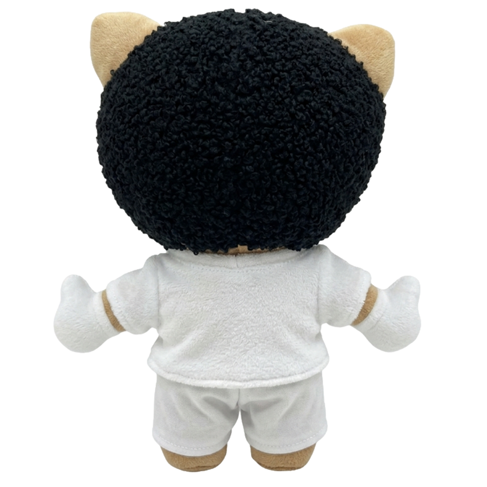 THE 6GOD rapper plush collectible, Sherpa-textured hair and groomed beard, hip-hop icon display figure