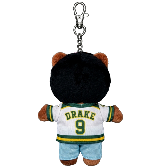 THE 6GOD plush keychain bag charm, Cuban-link chain detail and metal clasp hardware