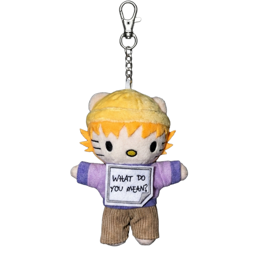 THE DREW plush keychain bag charm, monospace embroidery and miniature streetwear