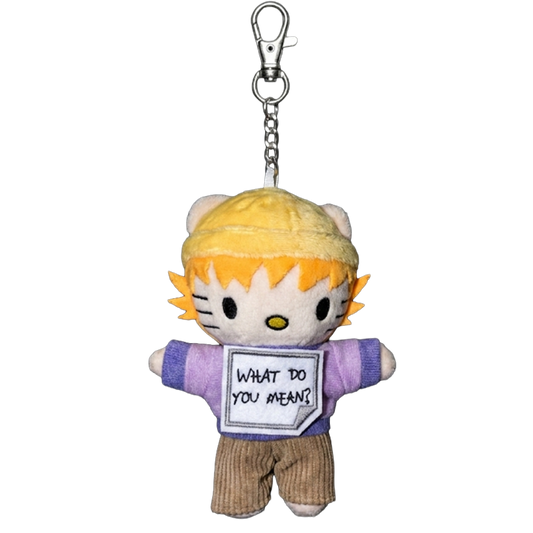 THE DREW plush keychain bag charm, monospace embroidery and miniature streetwear