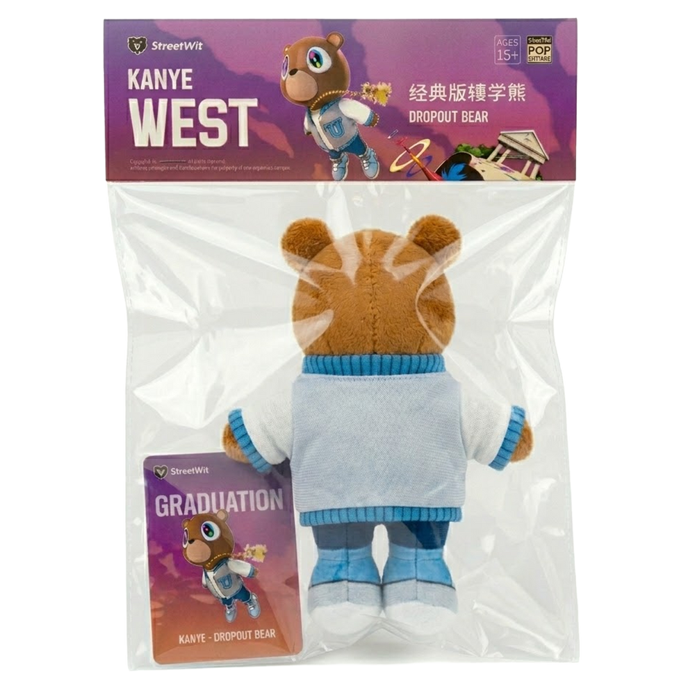 THE DROPOUT BEAR bear plush collectible, metal lobster clasp attachment