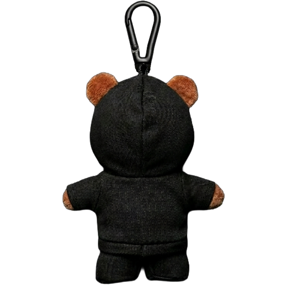 THE VULTURES BEAR bear plush collectible, black heavyweight hoodie with hood and kangaroo pocket