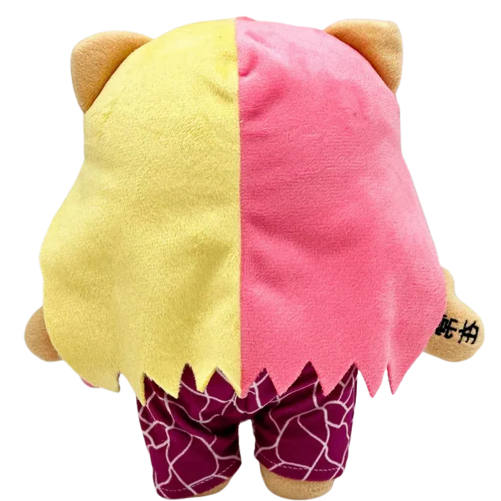 THE BARB rapper plush collectible, neon-yellow and hot-pink split-tone hair with silver Cuban link chain, hip-hop icon display figure