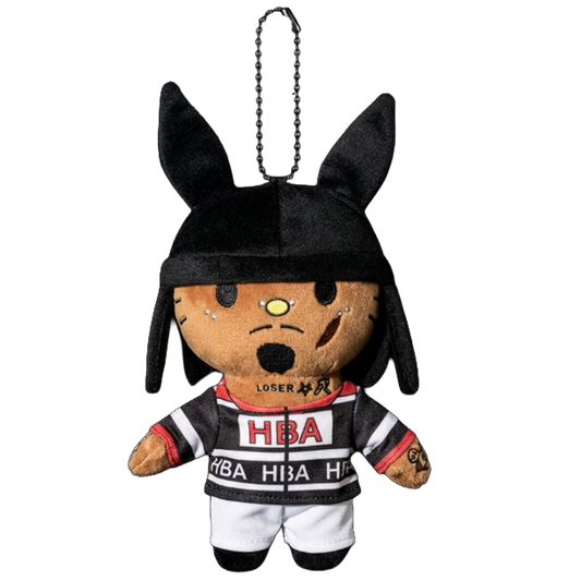 THE VAMP CARTI plush keychain bag charm, embroidered facial tattoos and high-volume hair