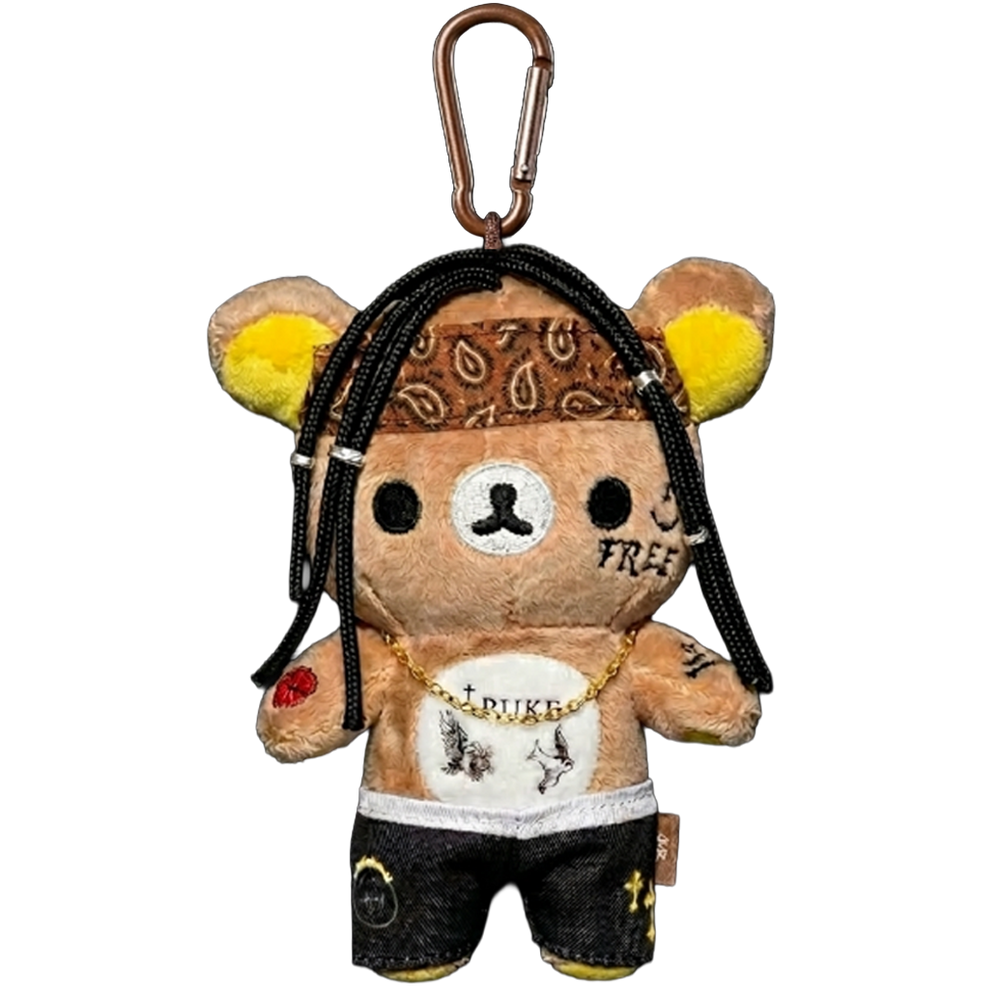 THE CACTUS KUMA bear plush collectible, embroidered face with avian chest and floral limb detailing