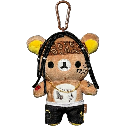 THE CACTUS KUMA bear plush collectible, embroidered face with avian chest and floral limb detailing