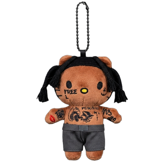THE CACTUS JACK plush keychain bag charm, embroidered facial detail and miniature streetwear