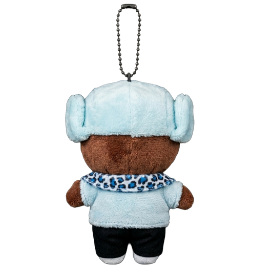 THE CREATOR plush keychain bag charm, signature headwear and metal clasp hardware